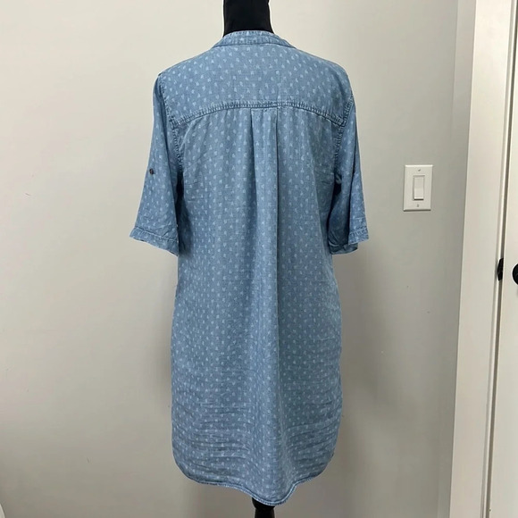 Philosophy Womens 100%-Tencel Lace Up Dress, Blue, Raindrop Print size Large - Picture 6 of 8